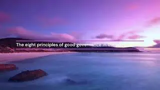 The eight principles of good governance in the public sector