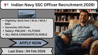 📢 Indian Navy Officer Recruitment 2026 Out! 🎓 #govtjob #governmentjobs