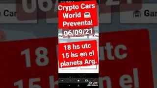 Crypto Cars World 06/9 3&deg; preventa! #nft #playtoearn #bnb