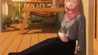 Indonesian Woman anime belly expansion by 3 baby alien