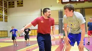 Brent Metcalf works out Northern State wrestling camp
