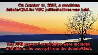 The Fairfield Bay Mayoral Debate/Q&A at the Van Buren County Candidate Debate on October 11, 2022.