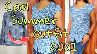 DIY Convert Men's Shirt Into Women's Trendy Western Top in 10 minutes