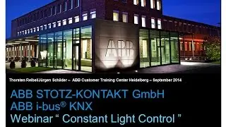 Webinar about Constant Light Control with ABB i-bus KNX