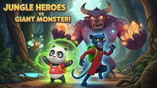Bao the panda and Leon the black panther Jungle Adventure Rescue the Minotaur and Save the Labyrinth