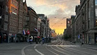 Empty Streets Of Amsterdam Early Morning Walk 6 Am