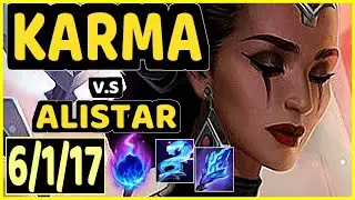 YELLOWSTAR (KARMA) vs ALISTAR - 6/1/17 KDA BOTTOM SUPPORT GAMEPLAY - EUW Ranked MASTER