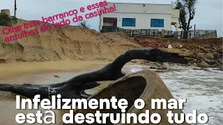 Enormes barrancos, voltam a ameaçar a casinha branca. #avançodomardeatafona #Atafona