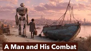A Man and His Combat Bot Scour the Mechanical Wreckage and Unearth a Spaceship Sending a Pulse