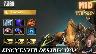 TOPSON Ruthless Sand King Mid Domination | Dota 2 Pro Gameplay | 7.36a