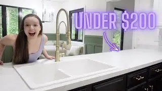 How To Update Old Kitchen Countertops | DIY BUDGET EXTREME KITCHEN MAKEOVER | HOT MESS LAKE HOUSE