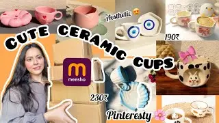 Meesho cute ceramic cup haul 🎀 affordable & Pinteresty !!