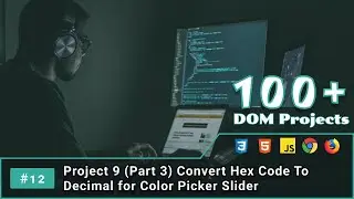 12. Project 9 (Part 3) Convert Hex Code To Decimal for Color Picker Slider  | JS DOM Project