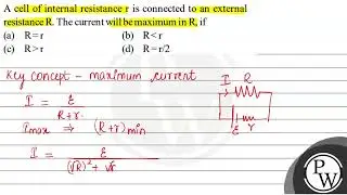 A cell of internal resistance \( r \) is connected to an external resistance \( \mathrm{R} \). T...
