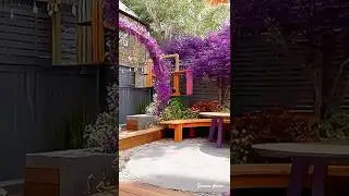 Modern Outdoor Space with Purple Charm #home #gardendelight #gardenideas #garden #eleganthomes