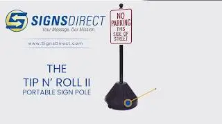 SIGN POLE ON WHEELS!  :  Portable Weighted Black Tip n Roll video