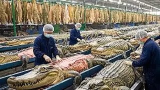 Inside the Crocodile-Leather Factory: From Croc Skin to High-End Products (Full Process)