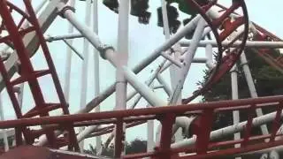 Tsunami Onride 2012 HD M&DS Scotlands theme park Glasgow Accident Rollercoaster. Derailed ride