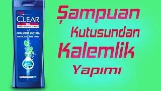 Şampuan Kutusundan Kalemlik Yapımı - Geri Dönüşüm Fikirleri - Kendin Yap