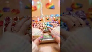 ASMR Typing on Rainbow Crystal Keyboard 🌈⌨️✨ Cozy Aesthetic with Flower Keycaps #asmr #shorts