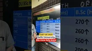CUET UG 2025 | Delhi University BSc Hons Safe Score | DU BSc Expected Cutoff 2025 #cuet2025