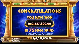 Main Slot game Greek Gods ~ Bisa sampe 75x Free spin gila !!