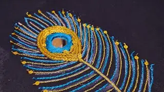 Peacock  feather  drawing |peacock  feather  stitch #myneedle