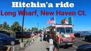 Long Wharf, New Haven Ct.  Food Trucks ( Walk Thru ) 4K Travel Videos