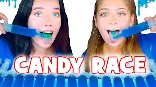 ASMR Eating Only One Color Food Blue | Mukbang Jello Shooter Race