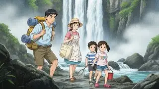 A Secret Waterfall in Japan: Healing Summer Memories | Ghibli-Style ASMR