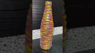 I used waste glass bottle and Lace in this art #diy #viralshorts #youtubeshorts #reusewastebottle