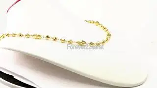 Elegant trendy mooncut bead ball chain design  Solid Gold For Ladies By Forever22karat#c3122