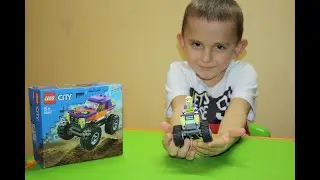 Распаковка Конструктор LEGO City Great Vehicles Монстр-трак 55 деталей (60251) из Rozetka