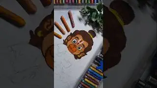 💗little hanuman drawing day 2 #art #song #painting #drawing #shorts #viral #hanuman #video