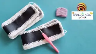 Mira lo que pue hacer con tiras de Cuerina y Crochet!