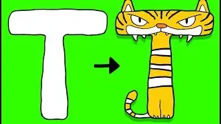 Буква &laquo;Т&raquo; &mdash; тигр. Учимся рисовать алфавит | Учим алфавит для детей