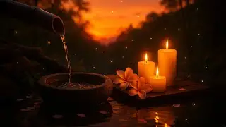 Bamboo Sunset Flow 🌅 Relaxing Water & Candlelight Ambience for Sleep, Focus & Inner Peace