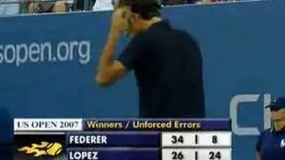 Roger Federer vs Feliciano Lopez - Us Open 2007 (2/2)