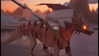 A world entirely made of origami paper  Paper birds flying, paper mountains, stop motion animation s