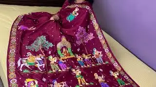 Designer pattachitra saree.  For booking contact me on my mobile number 7735429868