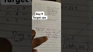 Day 9 Target cpo 2025 #target #aspirants #video #study #pw #rwa #testbook #shorts #2025 #youtuber