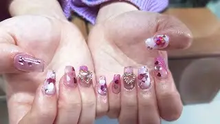 【Neo Pink Nails】Sending love from the tips of your fingers 💅💝 Sculpted Nails / Art Nails
