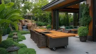 Contemporary Outdoor Kitchen and Dining Ideas for Luxury Small-Space IKEA-Inspired