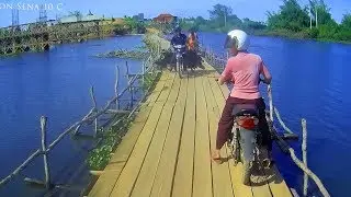 Floating Bridge Crossing in Cambodia // OSOAM community visit // Sena 10c
