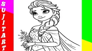 Disney princess Elsa Colouring Page