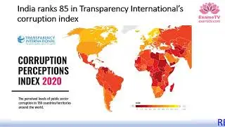 India ranks 85 in Transparency International&rsquo;s corruption index IAS PRELIMS MAINS ETHICS