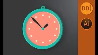 How to draw Wall Clock. Vector illustration tutorial. 👍