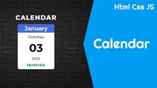 Calendar for Web Site / Html CSS JavaScript