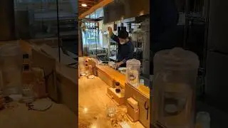 Freshly made Udon noodles from Udon Shimbori in Sendagaya Tokyo Japan