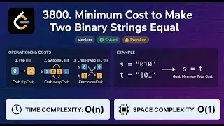 3800. Minimum Cost to Make Two Binary Strings Equal | Leetcode